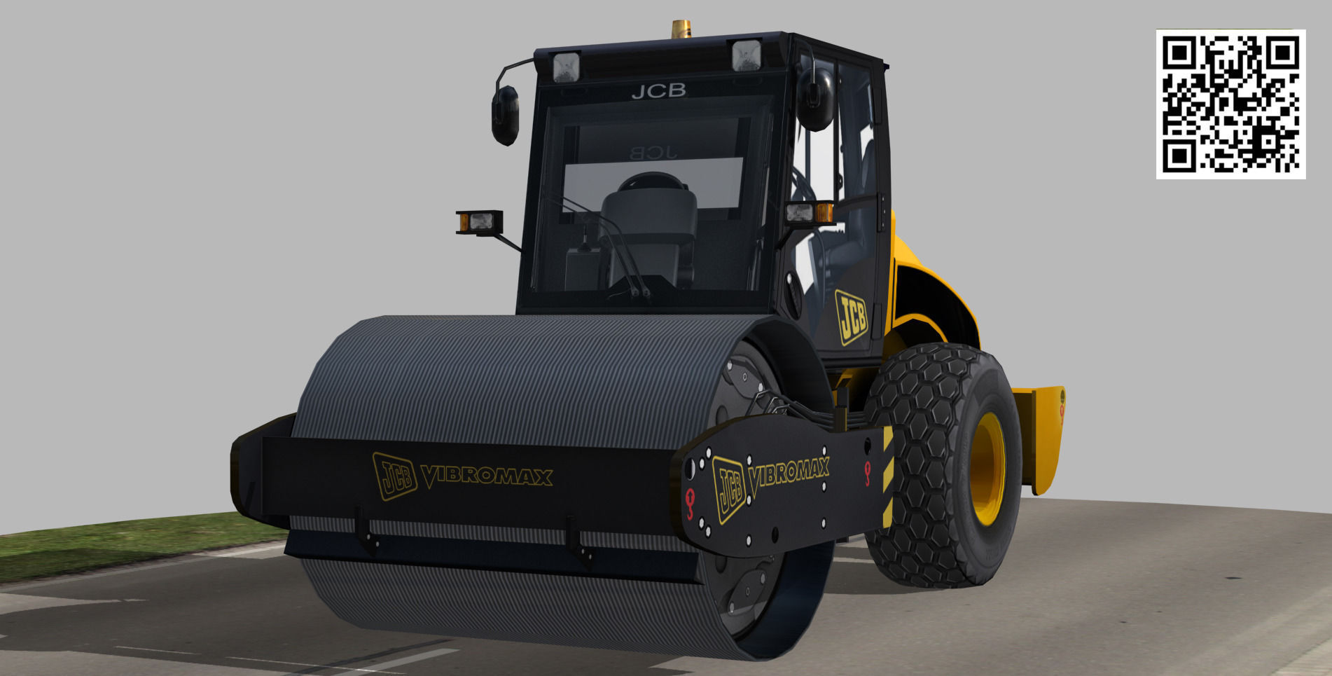 Compactor JCB Vibromax VM115 2012 Low-poly 3D model_5