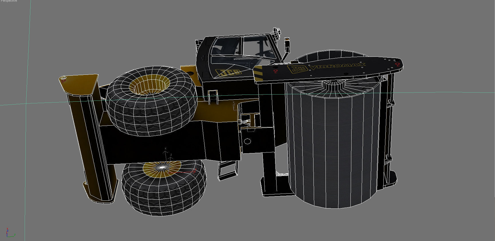 Compactor JCB Vibromax VM115 2012 Low-poly 3D model_8