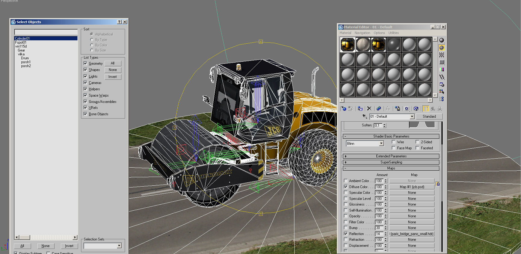 Compactor JCB Vibromax VM115 2012 Low-poly 3D model_13