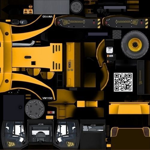 Compactor JCB Vibromax VM115 2012 Low-poly 3D model_14