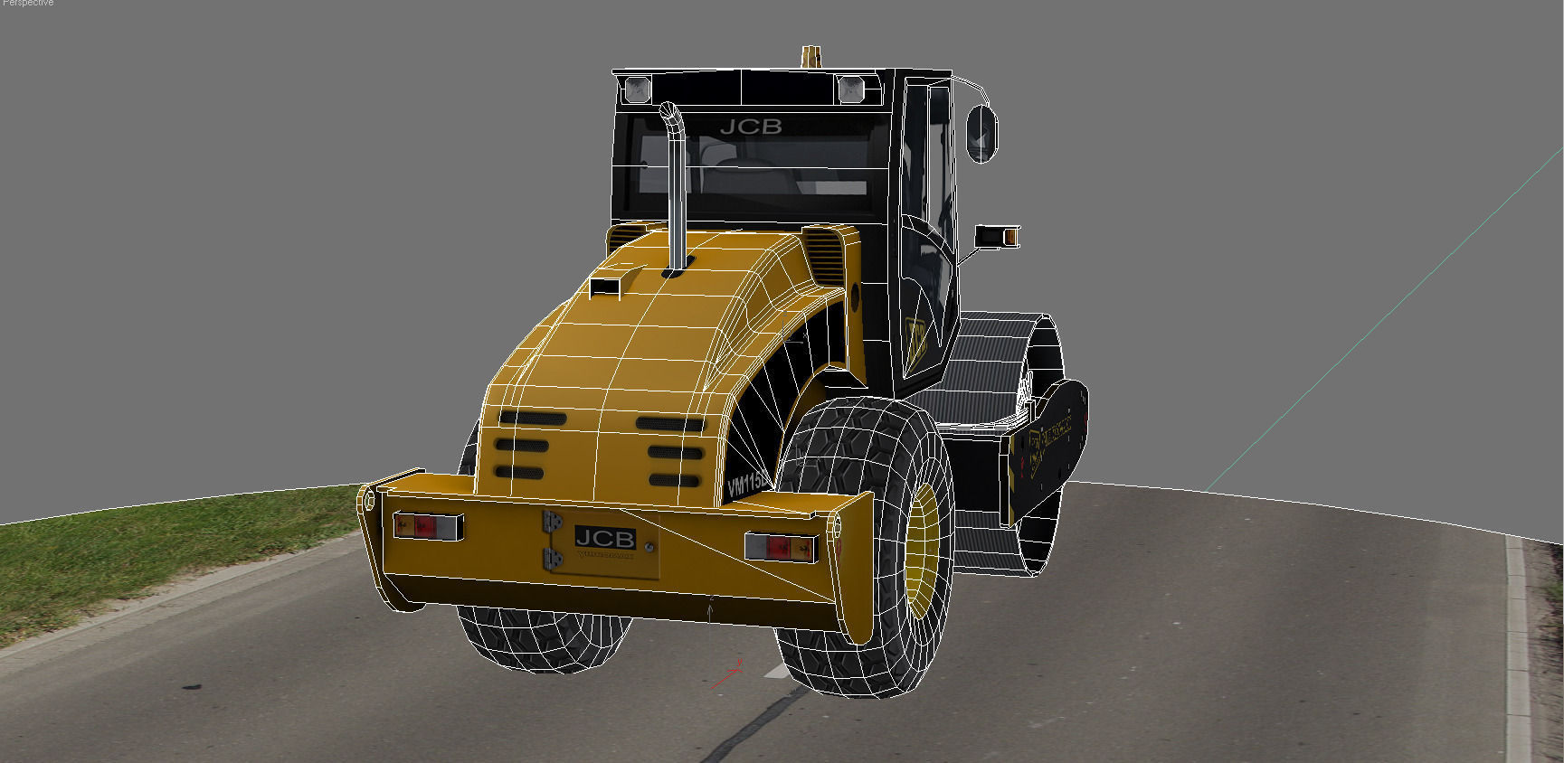 Compactor JCB Vibromax VM115 2012 Low-poly 3D model_11