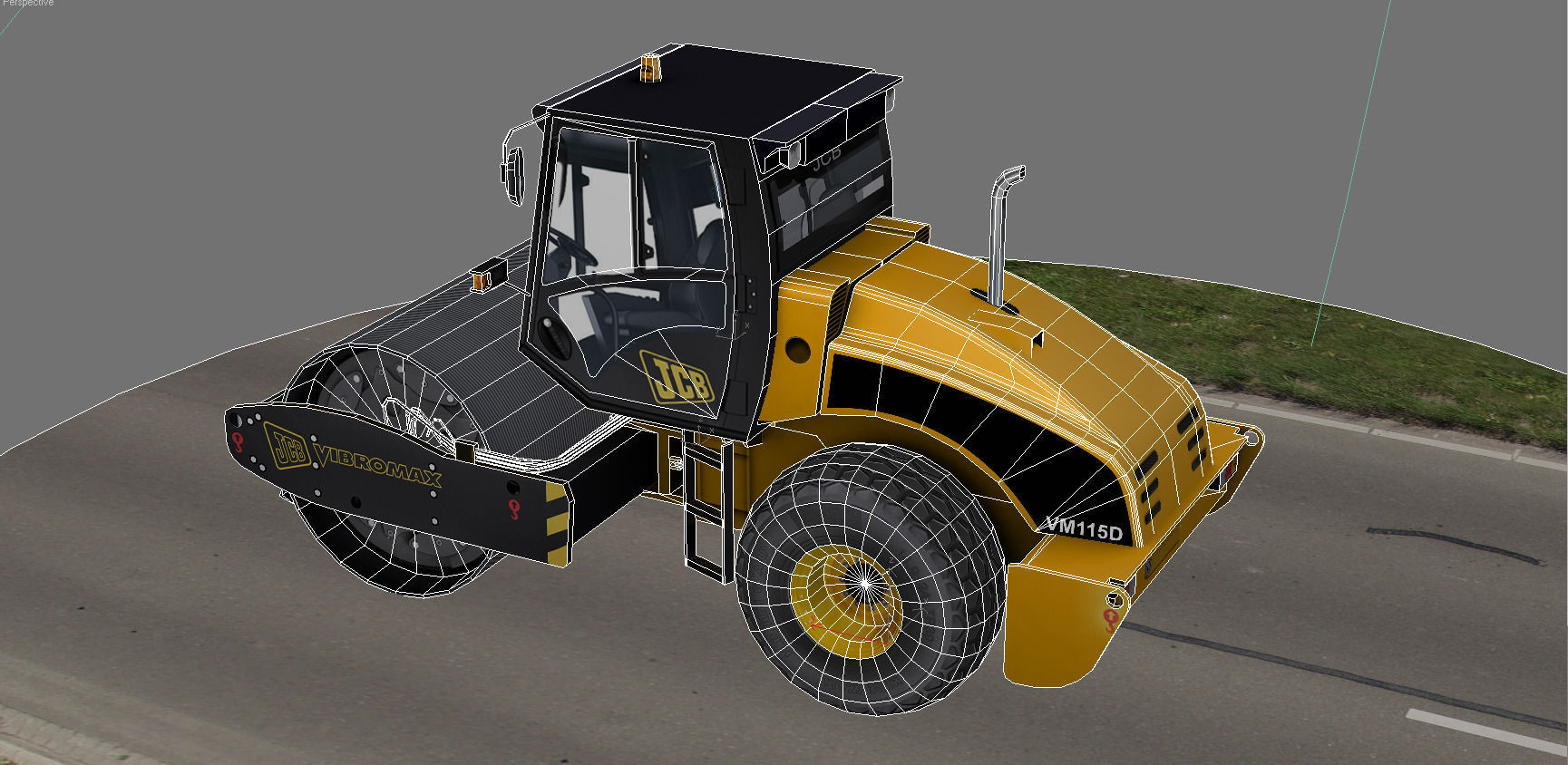 Compactor JCB Vibromax VM115 2012 Low-poly 3D model_7