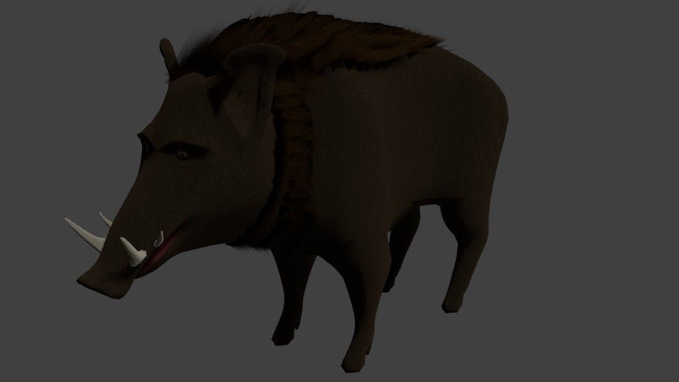 Wild Boar - Low Poly Game Ready Low-poly 3D model_1