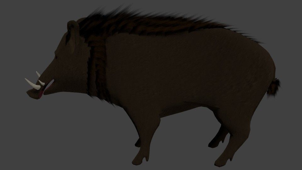 Wild Boar - Low Poly Game Ready Low-poly 3D model_2