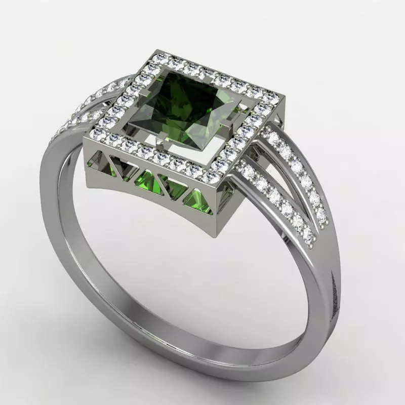 MFS tourmaline and diamond engagement ring 3D print model_0