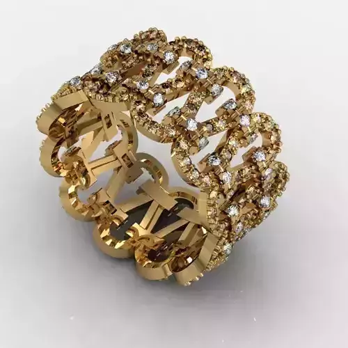 MFS gold ring with diamonds