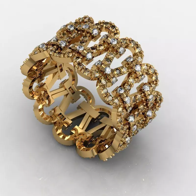 MFS gold ring with diamonds 3D print model_0