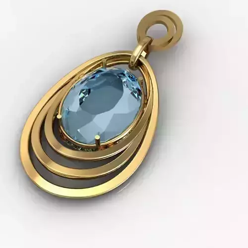 MFS gold pendant with topaz stone