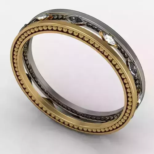 MFS gold and diamond wedding band