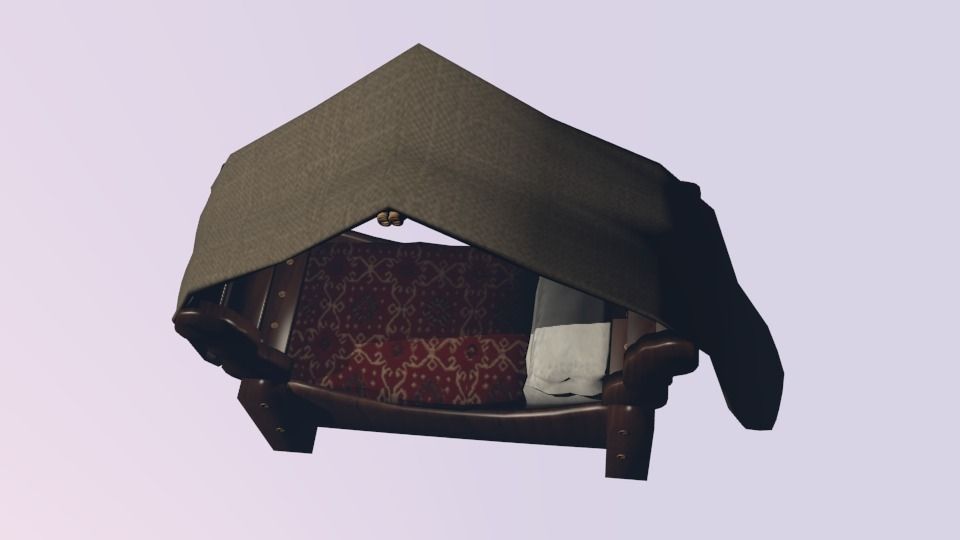 Arabian nights bed Low-poly 3D model_2
