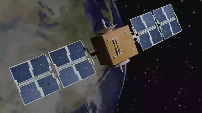 Satellite orbiting earth