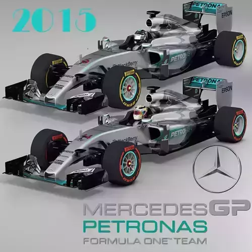 Mercedes W06 Hybrid Low-poly 3D model