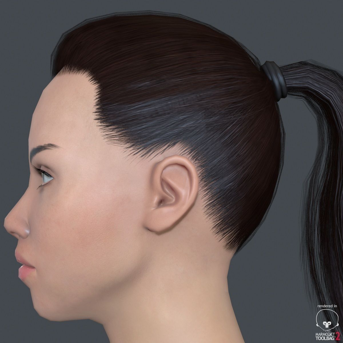 AdrianaLowPoly01 nude female Low-poly 3D model_12