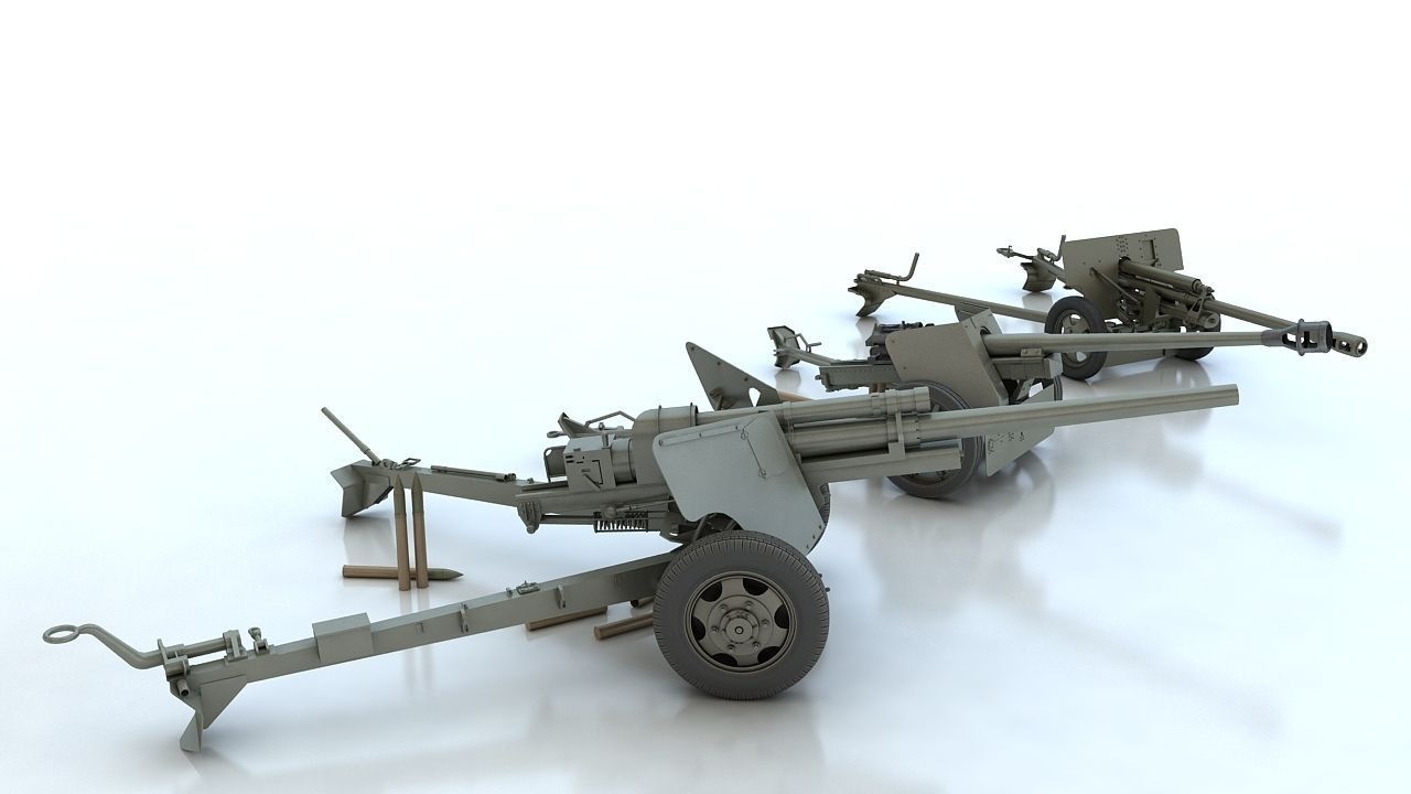 Anti tank guns ww2 3D model_7