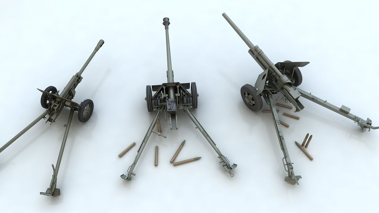 Anti tank guns ww2 3D model_5