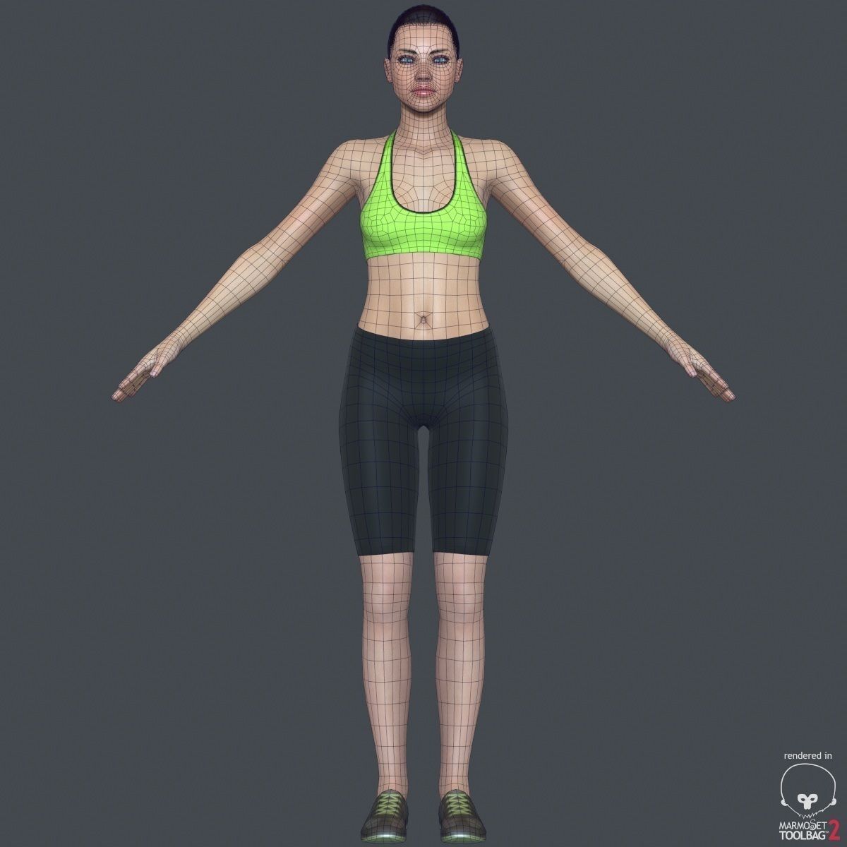 AdrianaLowPoly3in1 woman in bikini Low-poly 3D model_17