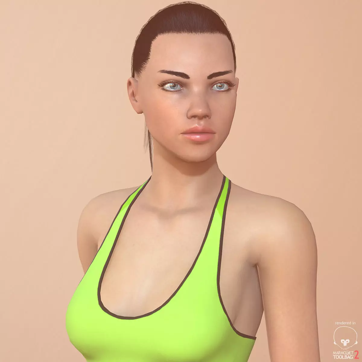 AdrianaLowPoly3in1 woman in bikini Low-poly 3D model_0