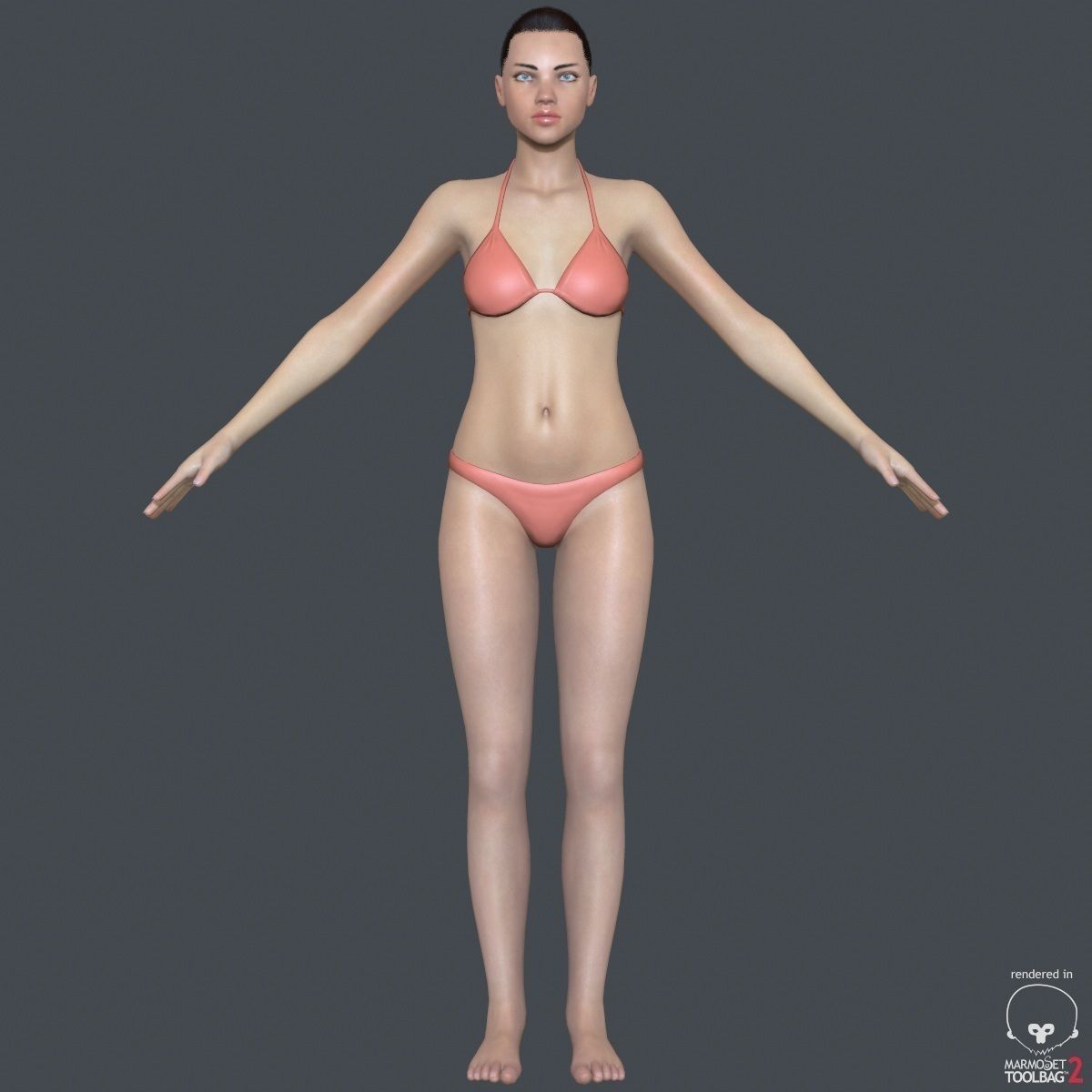 AdrianaLowPoly3in1 woman in bikini Low-poly 3D model_13