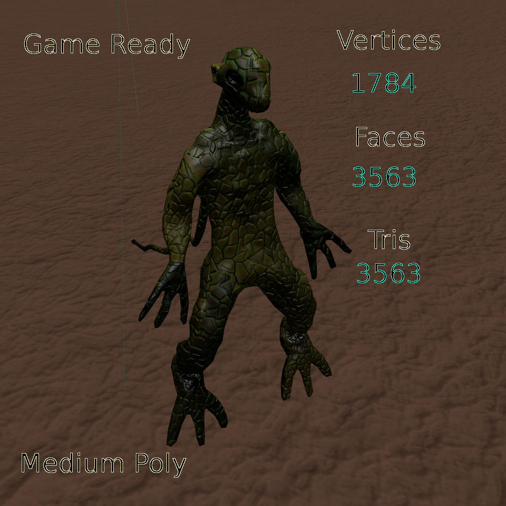 Alien Reptile 1 - Material a Free low-poly 3D model_16