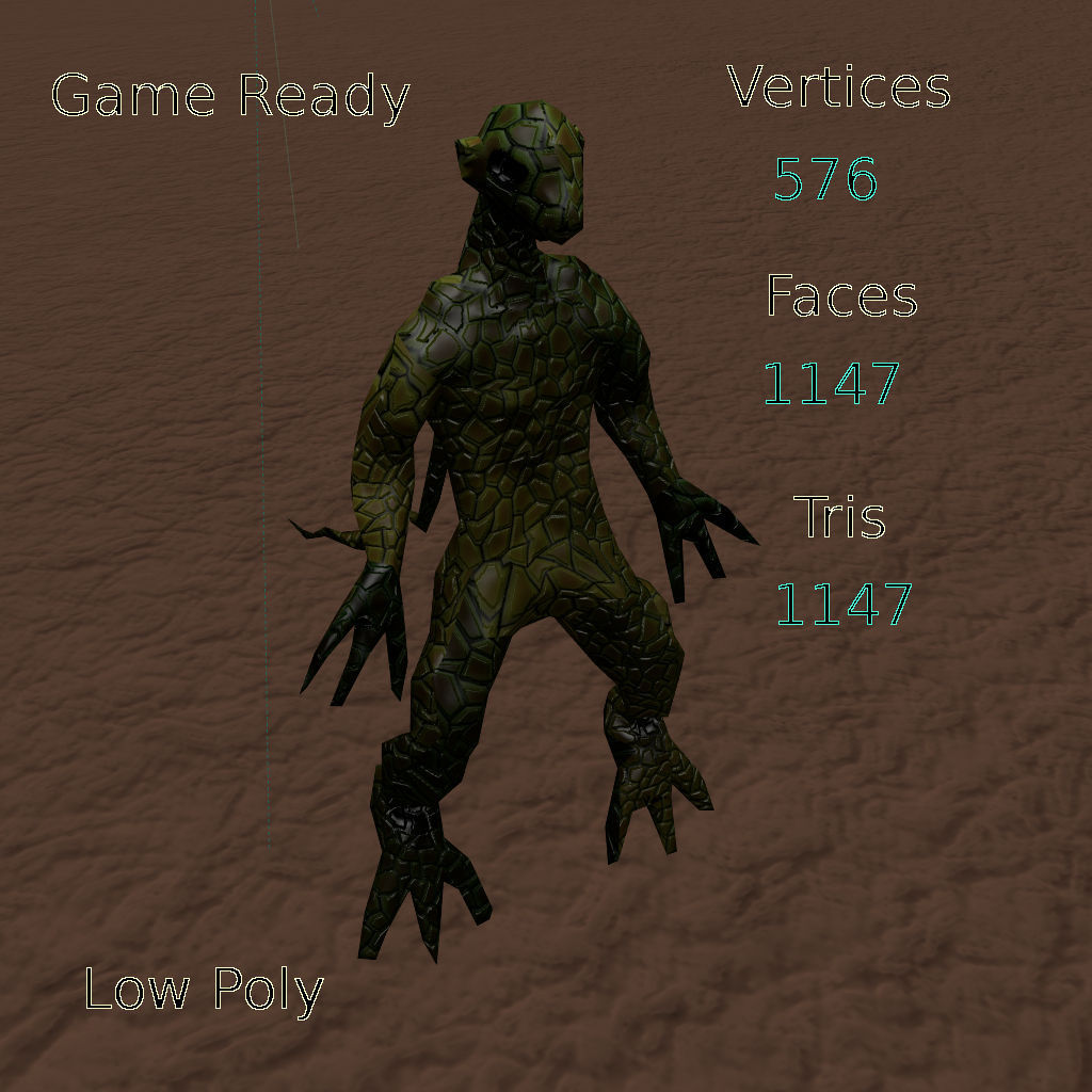 Alien Reptile 1 - Material a Free low-poly 3D model_14