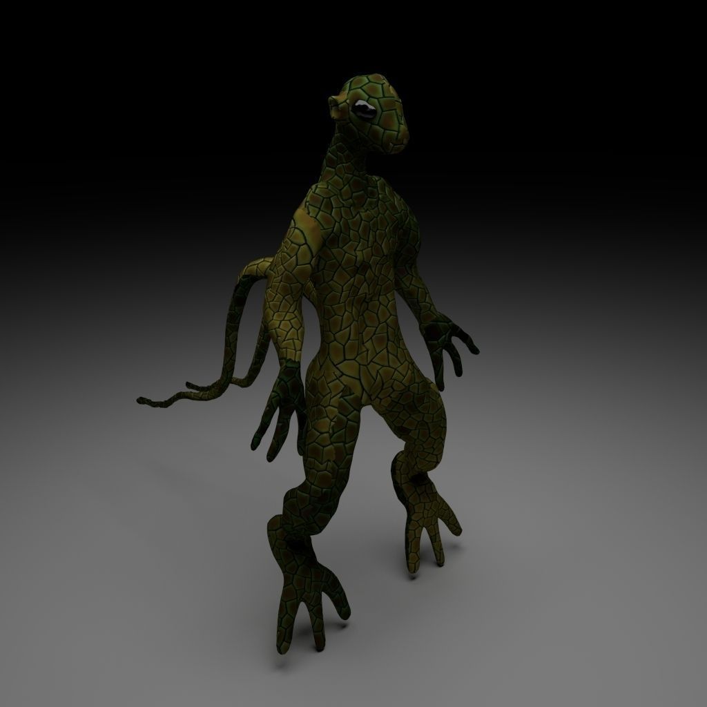 Alien Reptile 1 - Material a Free low-poly 3D model_7