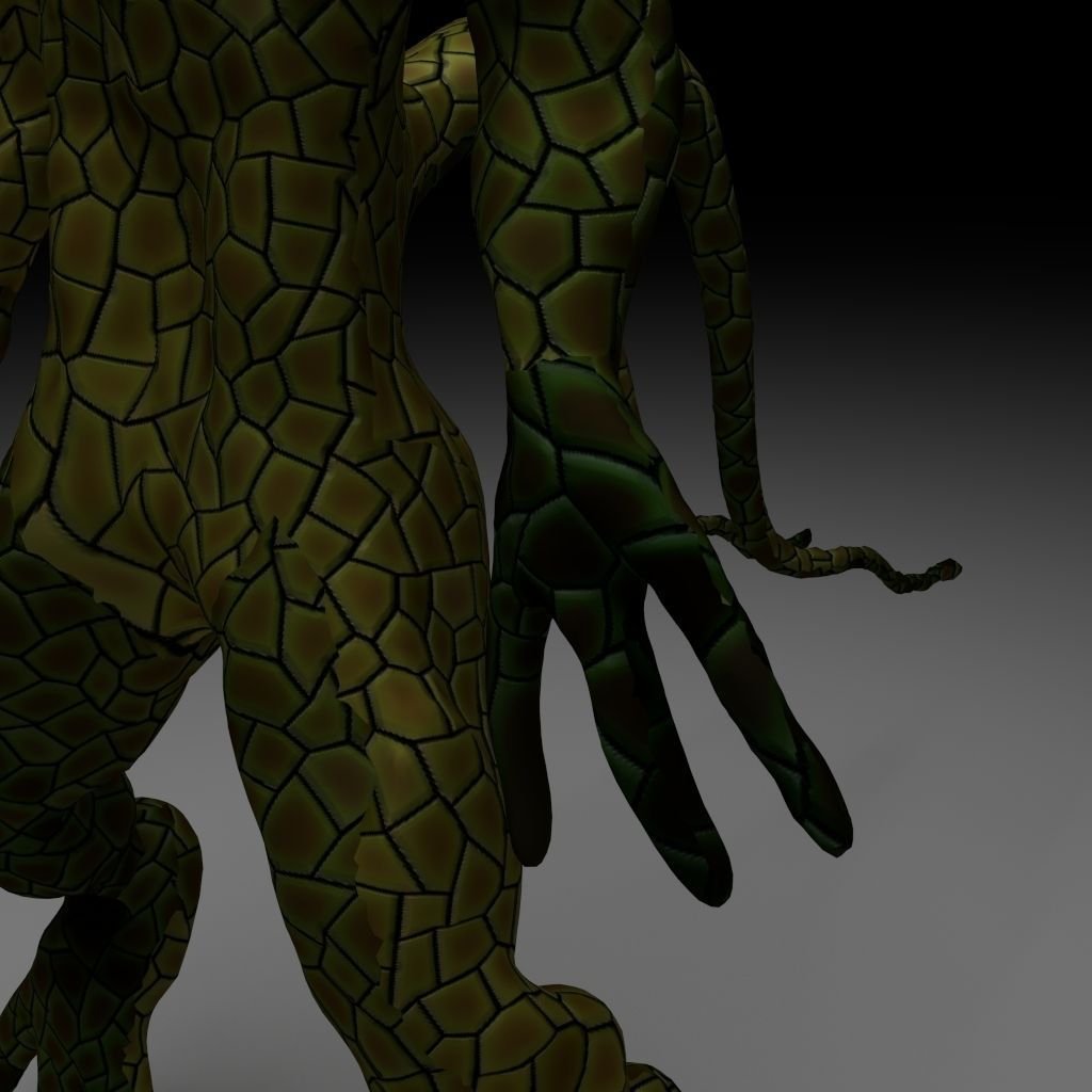 Alien Reptile 1 - Material a Free low-poly 3D model_10