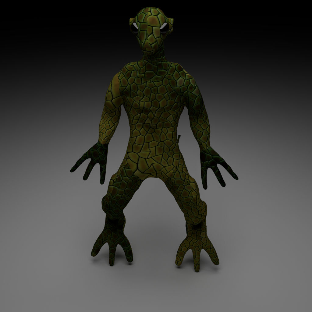 Alien Reptile 1 - Material a Free low-poly 3D model_1