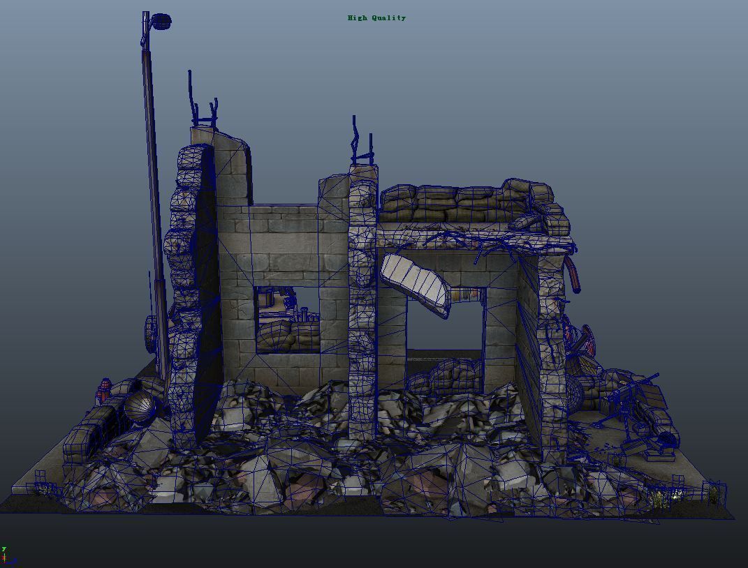 customs barrier 01 Low-poly 3D model_6