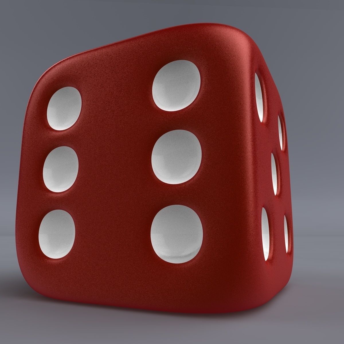 Red Playing Dice 3D model_1