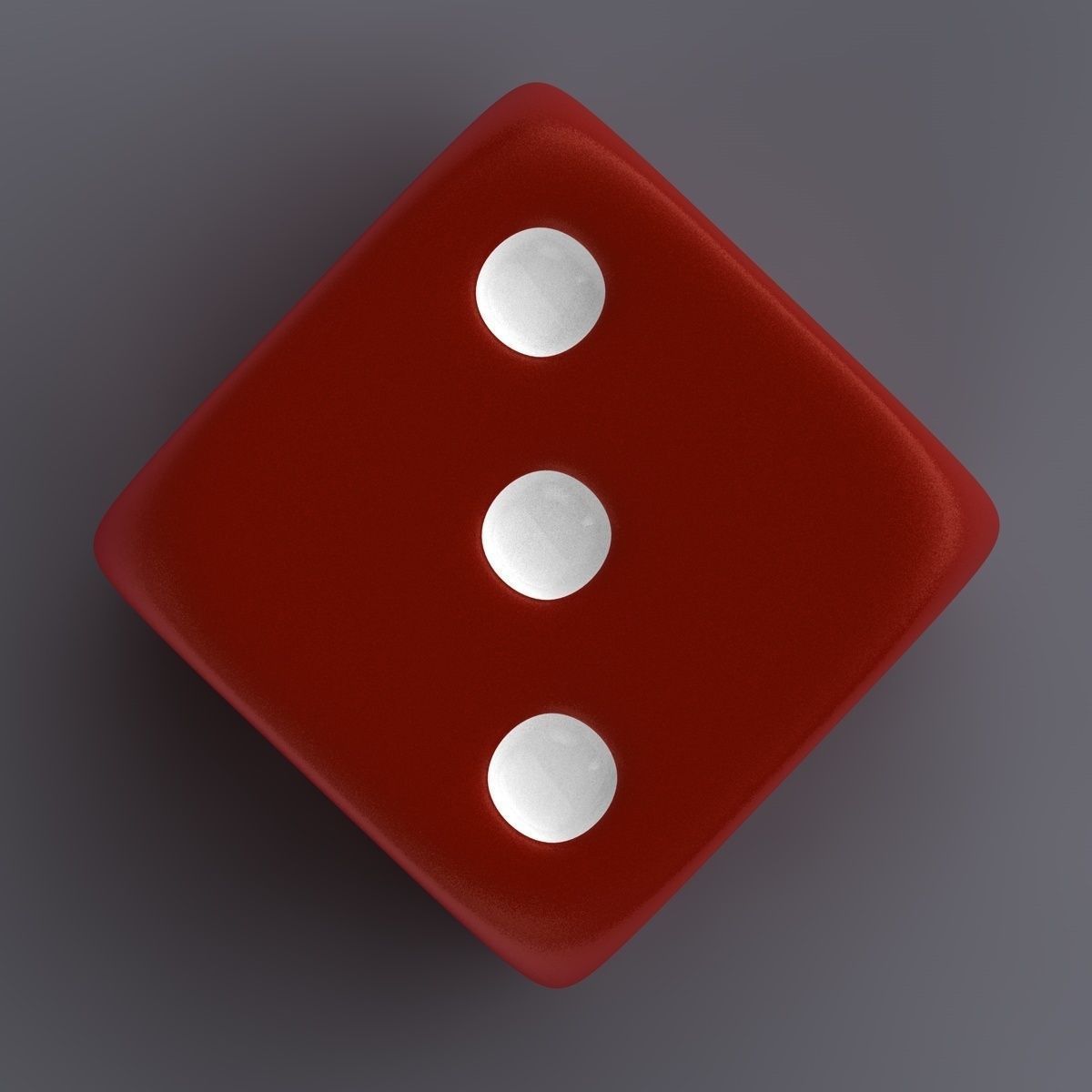 Red Playing Dice 3D model_5