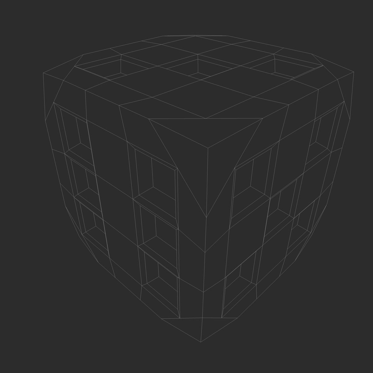 Red Playing Dice 3D model_4