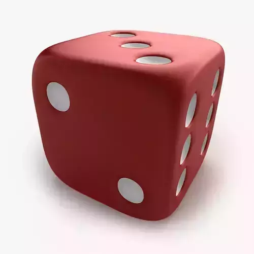 Red Playing Dice 3D model