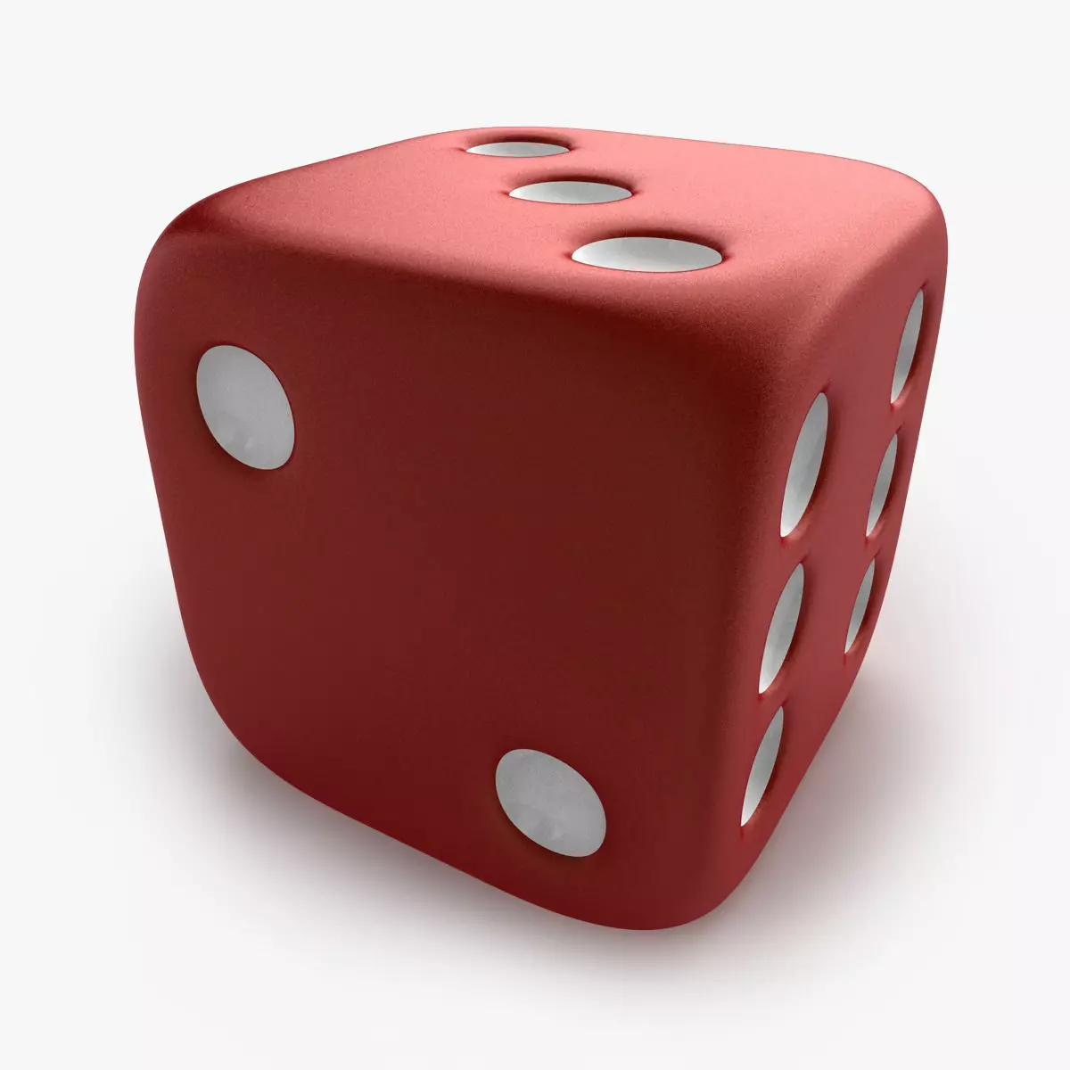 Red Playing Dice 3D model_0