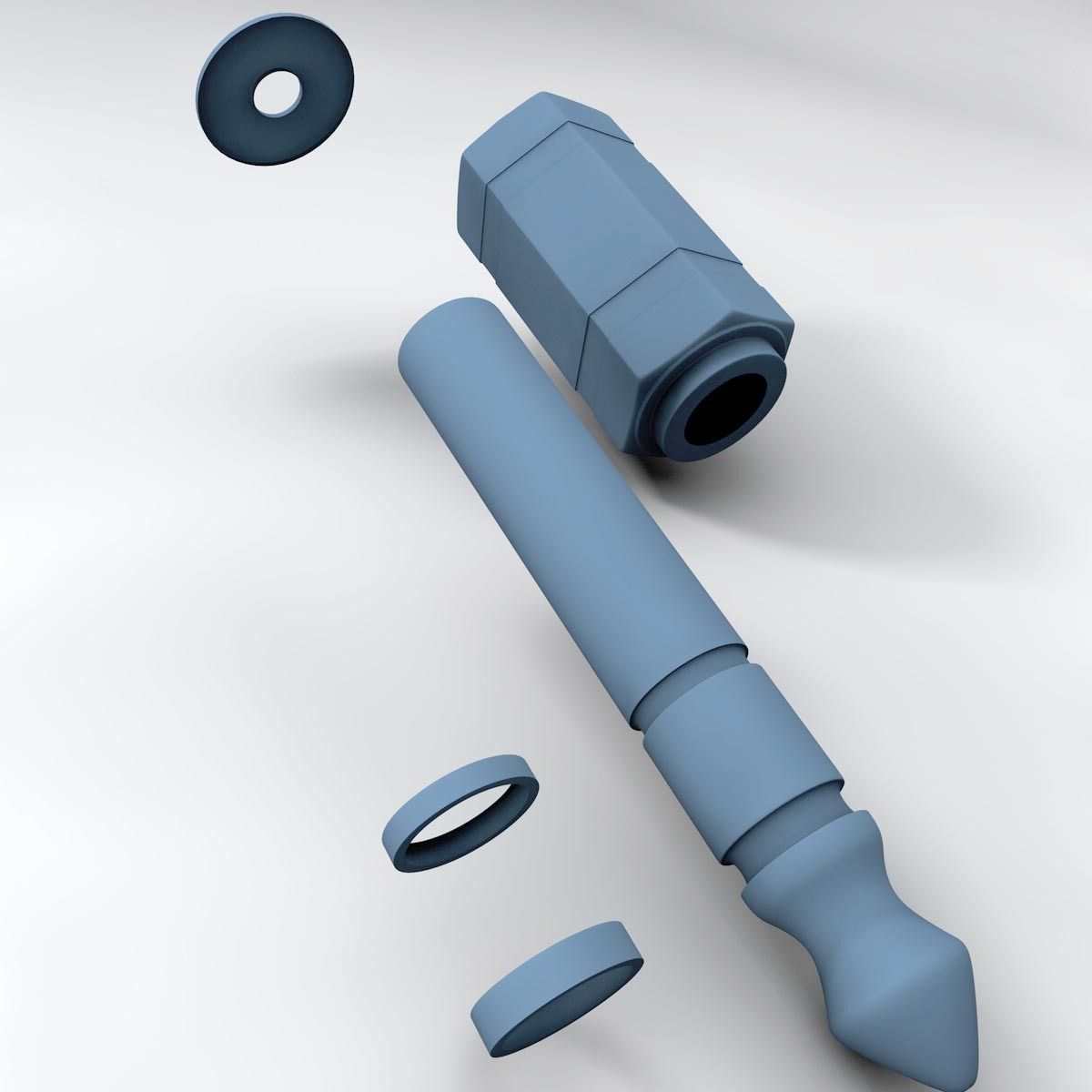 Audio jack connector 3D model_3