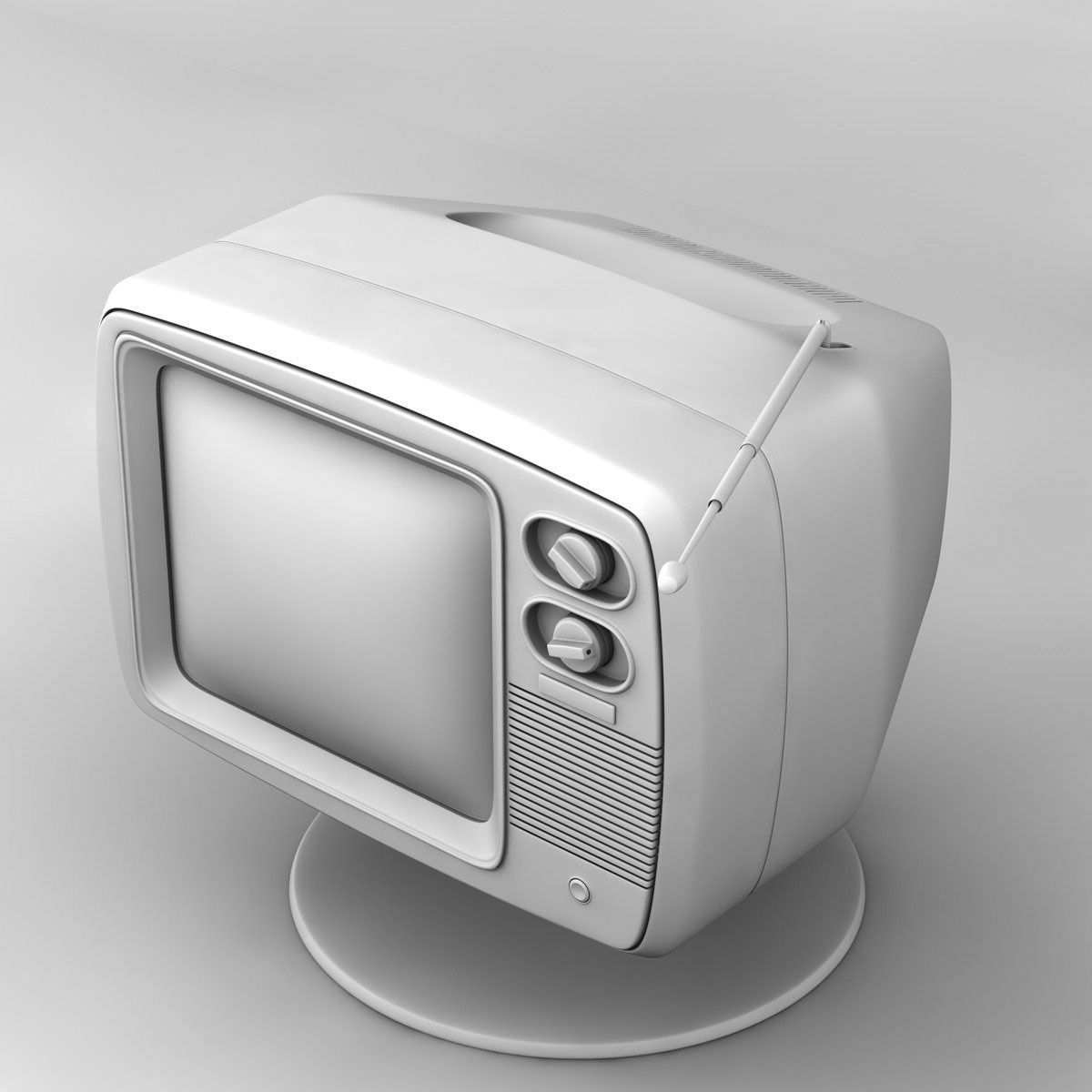 Retro TV 3D model_6