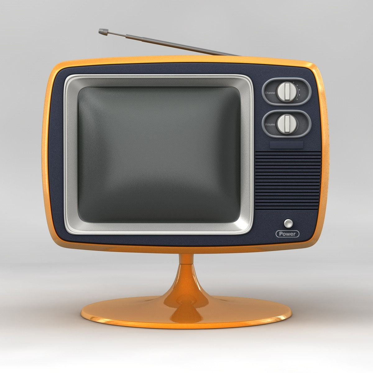 Retro TV 3D model_1