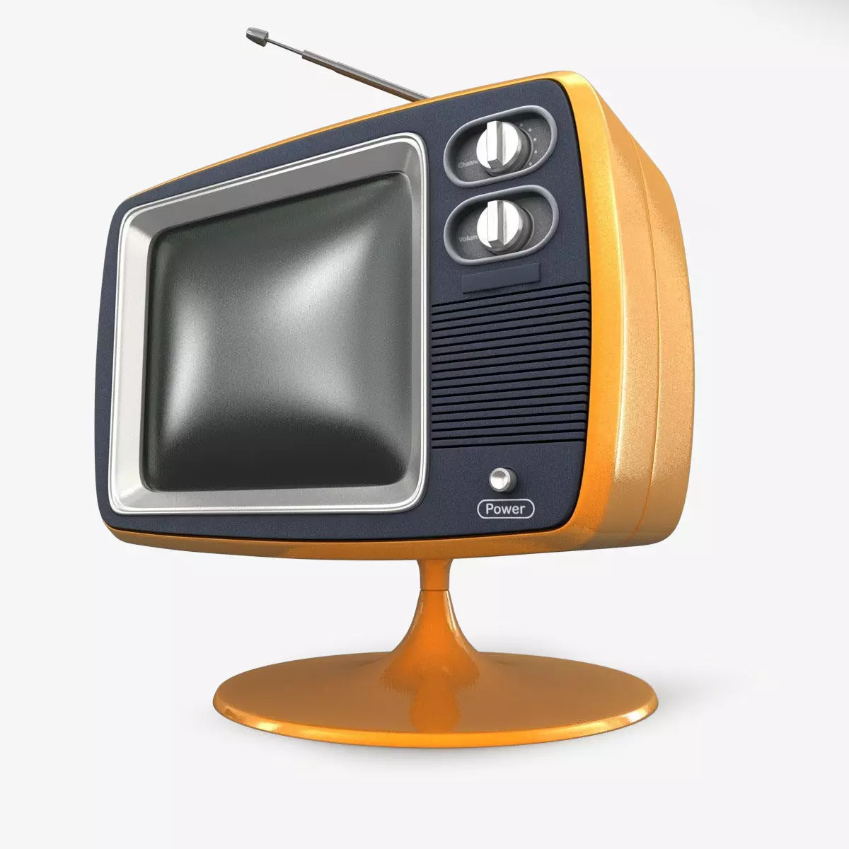 Retro TV 3D model_0
