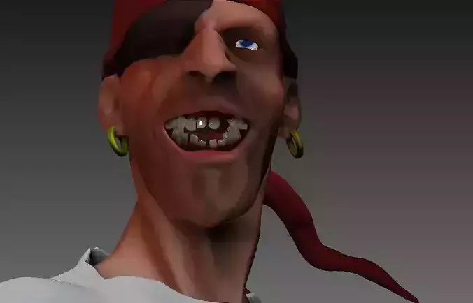 Pirate with bandana 3D model