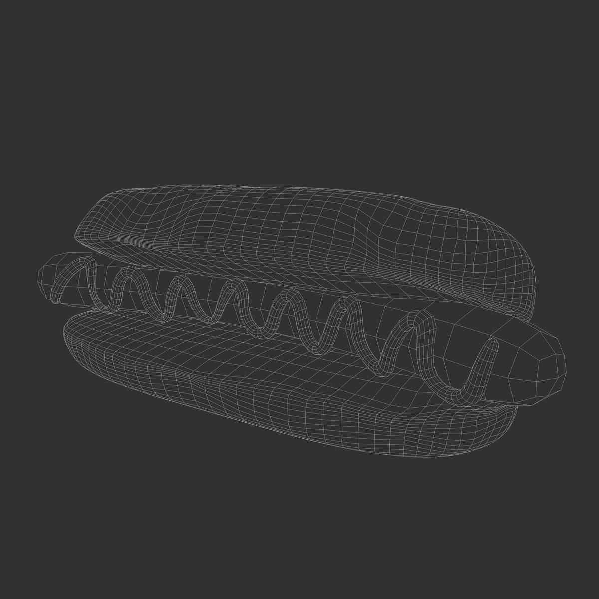 Hotdog with mustard 3D model_2