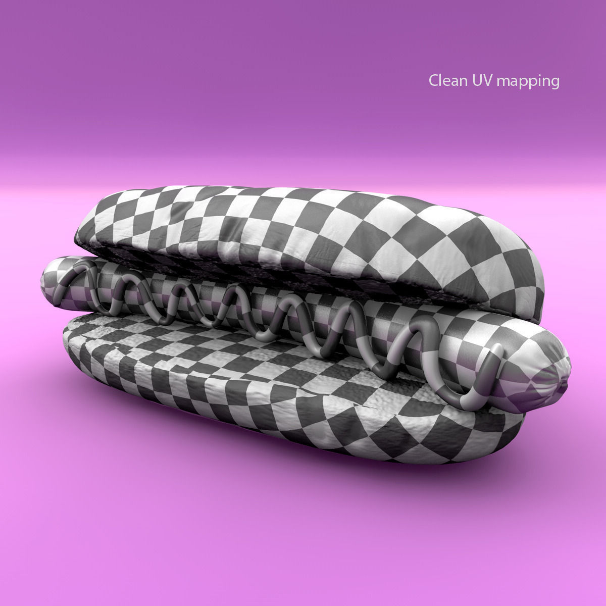 Hotdog with mustard 3D model_4