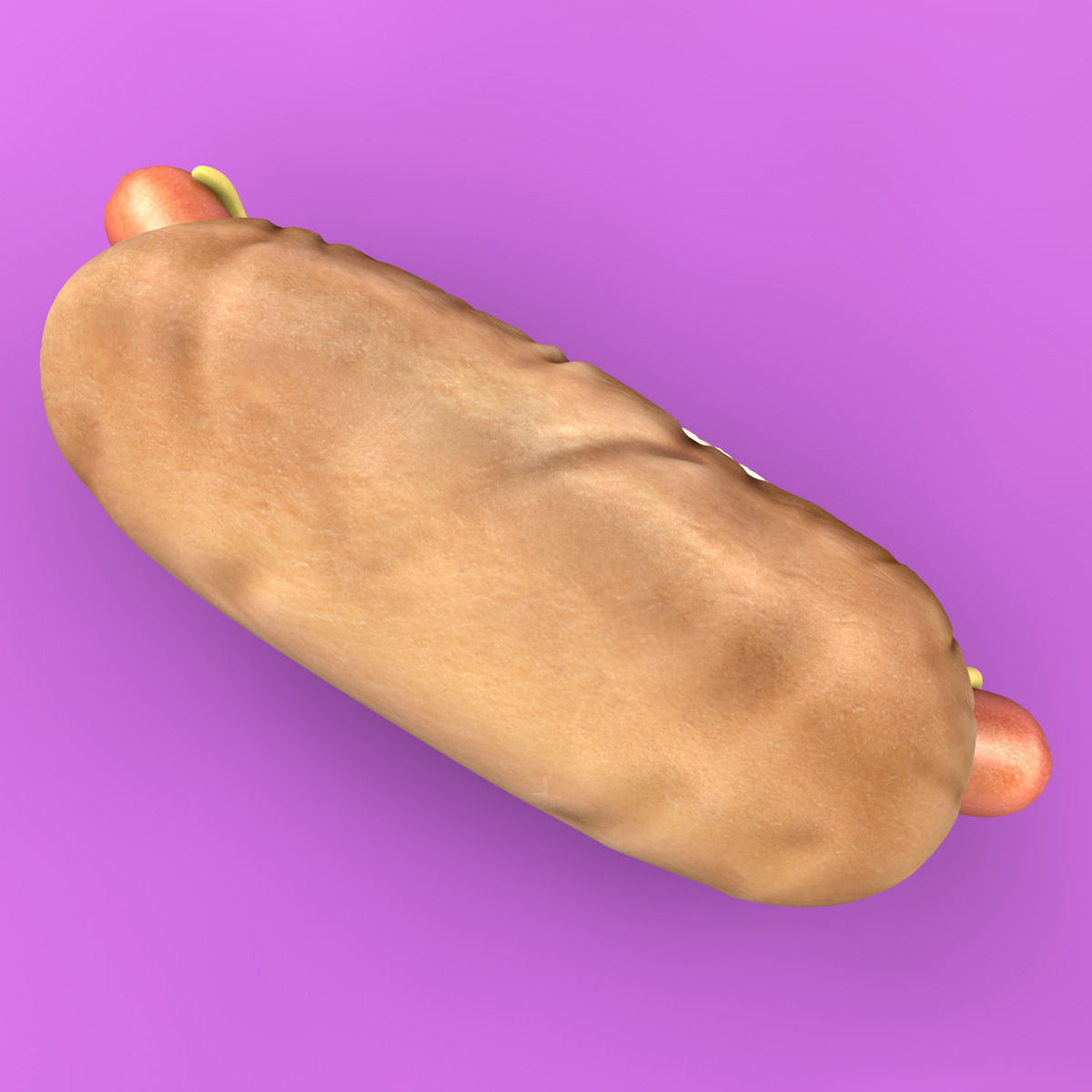 Hotdog with mustard 3D model_9