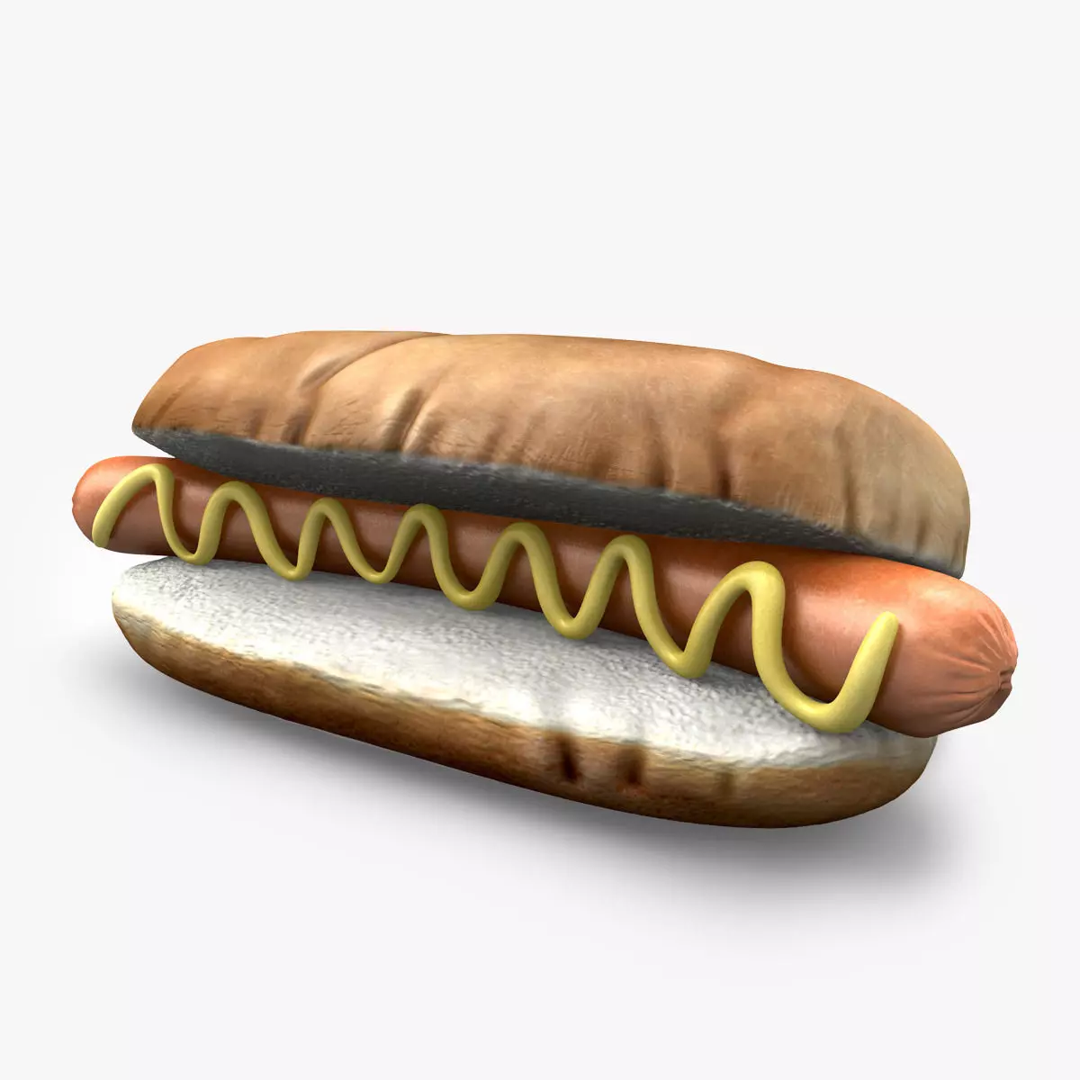 Hotdog with mustard 3D model_0