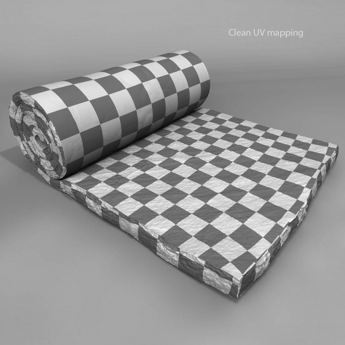 Insulation piece of paper with grid 3D model_4