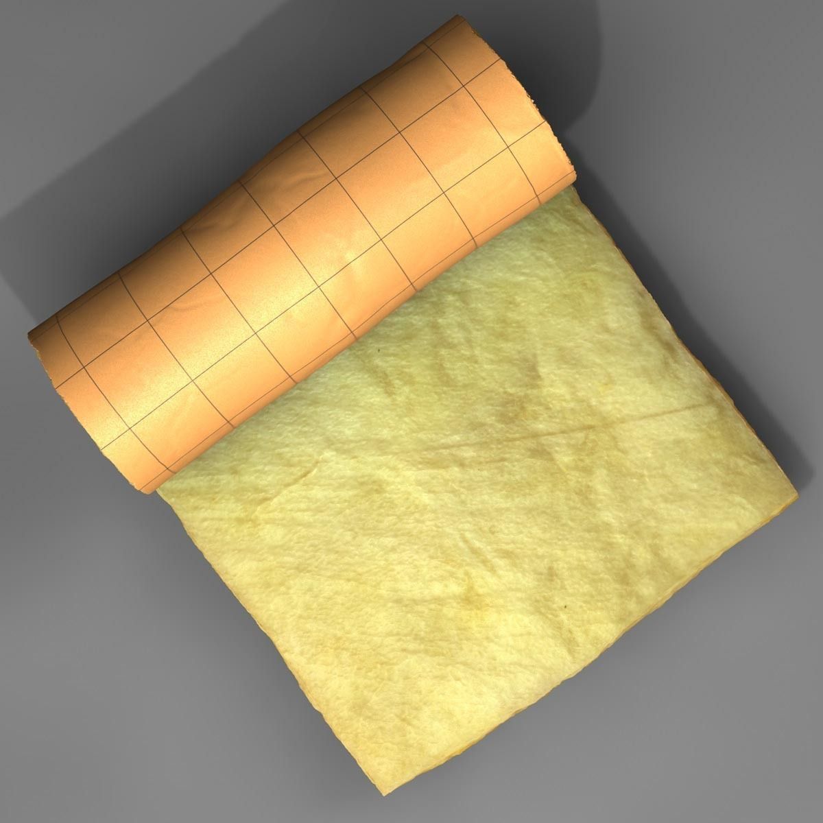 Insulation piece of paper with grid 3D model_5