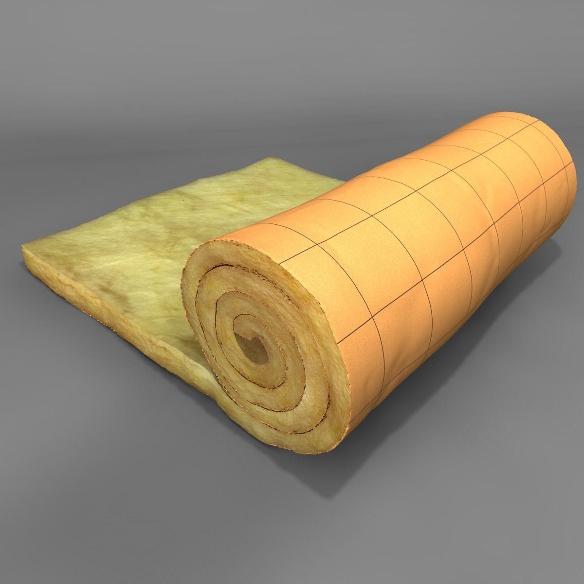 Insulation piece of paper with grid 3D model_3