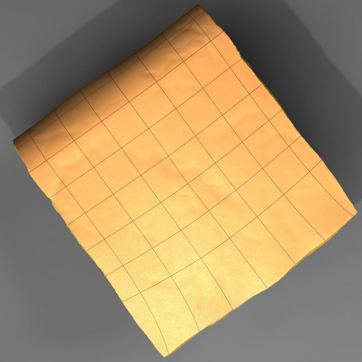 Insulation piece of paper with grid 3D model_2