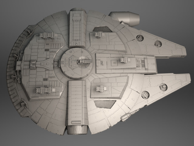 Millenium Falcon Space Ship Star Wars 1 3D model_13