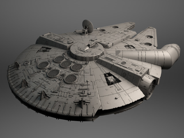 Millenium Falcon Space Ship Star Wars 1 3D model_10