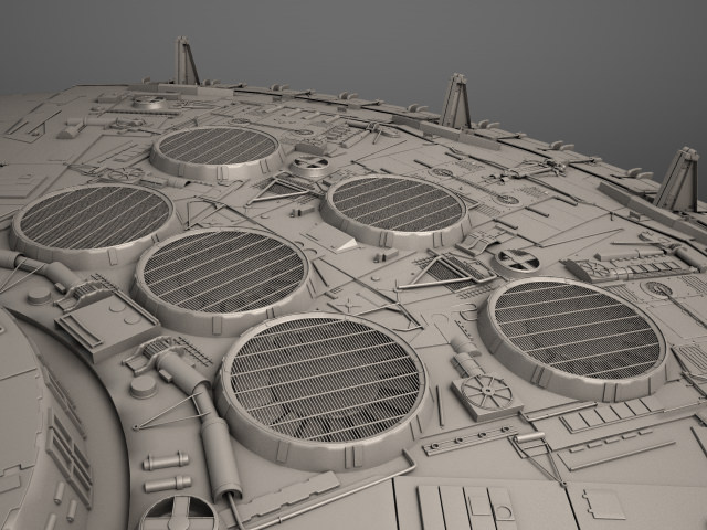 Millenium Falcon Space Ship Star Wars 1 3D model_12