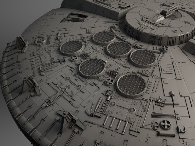 Millenium Falcon Space Ship Star Wars 1 3D model_15